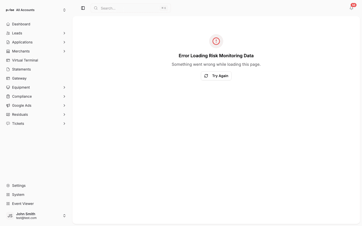 Fraud & Risk Monitoring — Pulse CRM interface